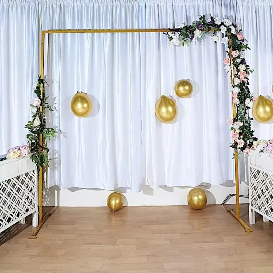 8 feet Gold Metal Square Backdrop Stand Wedding Arch Party Events Decorations {4}
