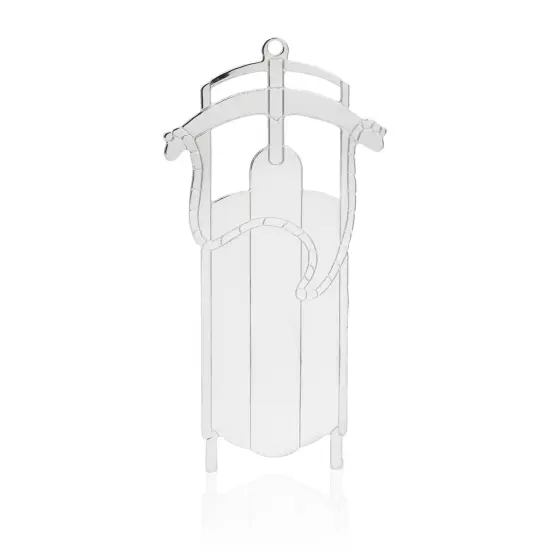 Gloria Duchin Silver Metal Sled Christmas Tree Ornament {1}