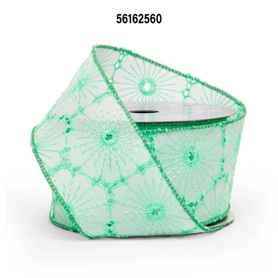 Fabric Floral Wired Ribbon 2.5" x 10 Yards {2}