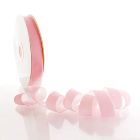 1" Velvet Ribbon (5yd & 25yd Spool Lengths) 123 Pearl Pink {2}
