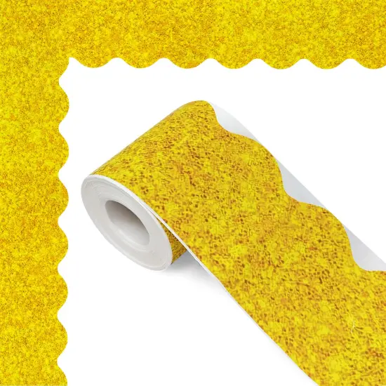 Wrapables 60 Feet Bulletin Board Borders, Adhesive Decorative Trim Stickers, Yellow Sand {1}