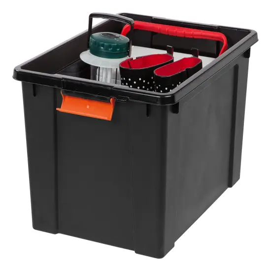 IRIS USA 19 Gal. Plastic Storage Bins with Lids, Latching Totes, Heavy Duty Containers Black {3}