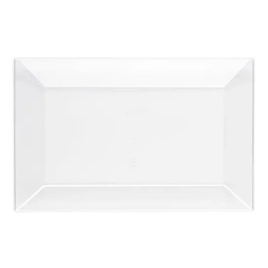 Clear Rectangular Plastic Dessert Plates - 5.5" x 8.5" (120 Plates) {1}
