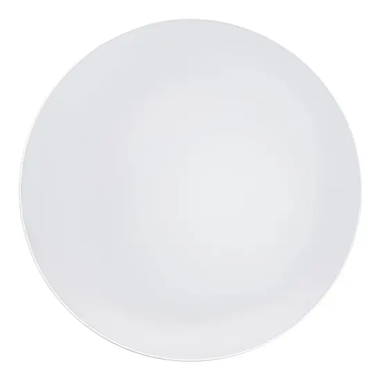White with Silver Rim Organic Round Disposable Plastic Appetizer/Salad Plates - 7.5" (120 Plates) {2}