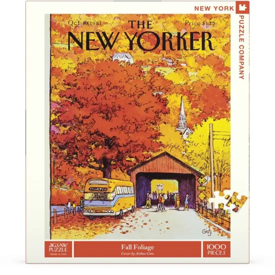 New York Puzzle Company Covered Bridge 1000 Piece Piece Jigsaw Puzzle {1}