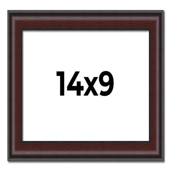Photo Size Linear Brown Picture Frame - UV Acrylic, Foam Board Backing, Hanging Hardware {1}