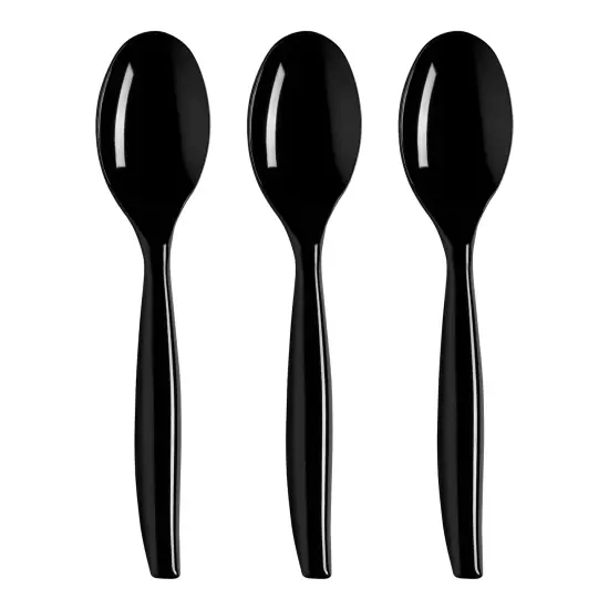 Black Disposable Plastic Serving Spoons (150 Spoons) {2}