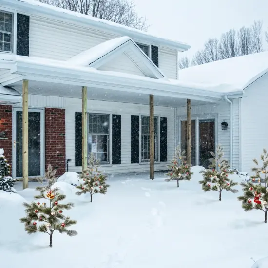 38&rdquo; Flocked Christmas Artificial Trees Snowed Faux Pine Cones UV-Resistant Indoor Outdoor DIY Xmas Home Decoration, 2pcs {4}