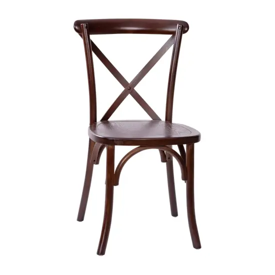 Merrick Lane Bardstown X-Back Bistro Style Wooden High Back Dining Chair Walnut {2}