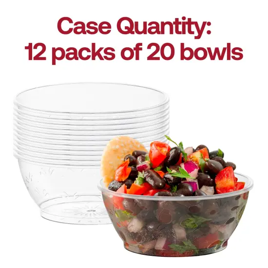 Clear Floral Round Disposable Plastic Dessert Bowls - 6 oz. (240 Bowls) {5}