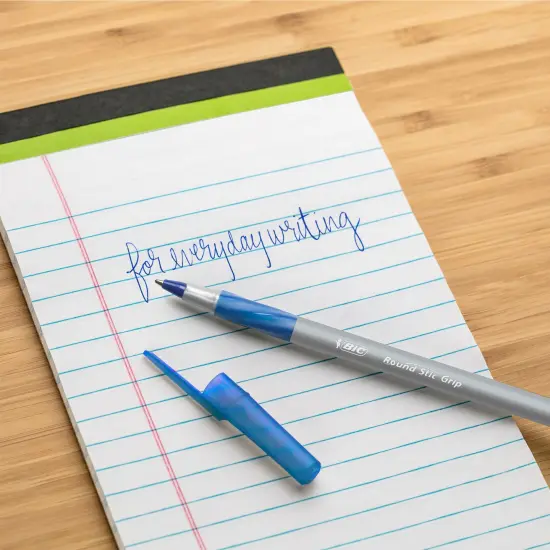 BIC Round Stic Grip Xtra Comfort Blue Ballpoint Pens, Medium Point (1.2mm), 36-Count Pack, Excellent Writing Pens With Soft Grip for Superb Comfort and Control {1}