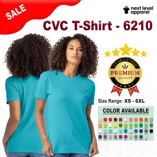 Next Level&reg; Neutrals Unisex CVC T-Shirt Heather Cool Blue {2}