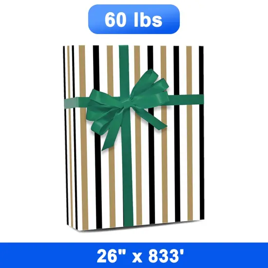 Striped Wrapping Paper 26" x 833" Roll 60 lbs {1}