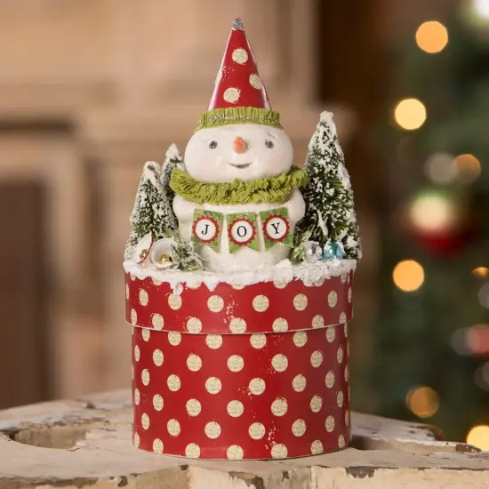 Joy Snowman on Box 7.75" {3}