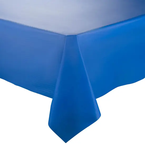 Navy Rectangular Disposable Plastic Tablecloths - 54" x 108" (96 Tablecloths) {1}