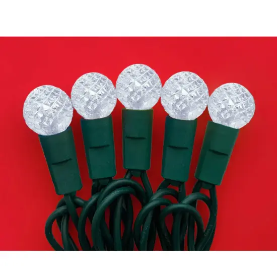 70 LED Indoor Outdoor G12 Round Bulb Christmas String Lights Cool White {4}