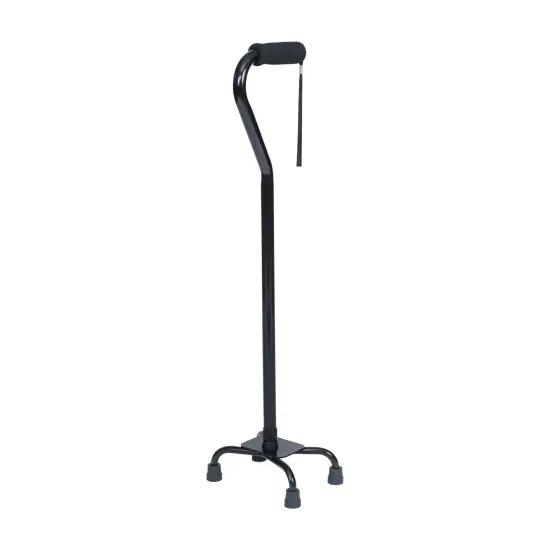 Emma and Oliver Ramsey Height Adjustable Quad Cane with Foam-Padded Handle for Comfortable Grip and Stable, Four-Pronged Base for Left or Right-Handed Users Black {2}