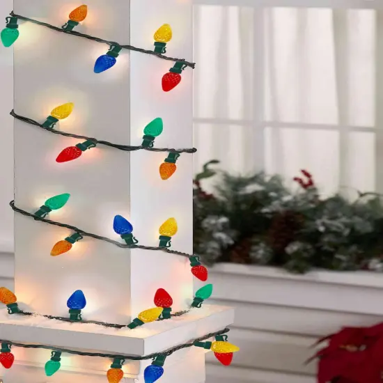 70 LED Indoor Outdoor C6 Classic Bulb Christmas String Lights Multicolor {2}