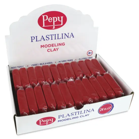 Pepy Plastilina Modeling Clay - Red, 1.4 oz, Pkg of 24 {1}