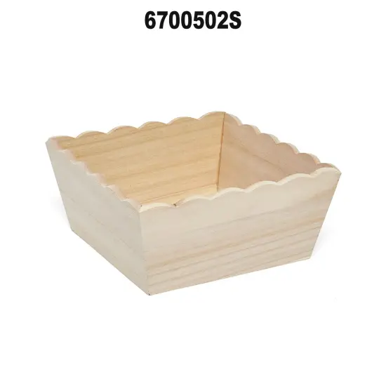 Natural Pine Wood 9 Section Tray with Clear Sliding Top 7" x 5 3/4" x 1 3/8" 6 Each {3}