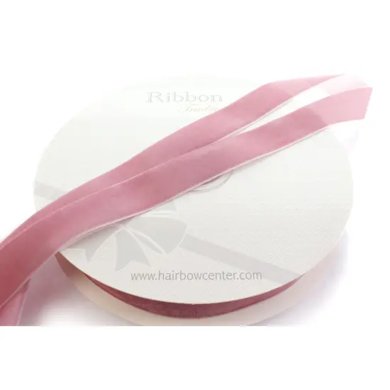 1" Velvet Ribbon (5yd & 25yd Spool Lengths) Dusty Rose {3}