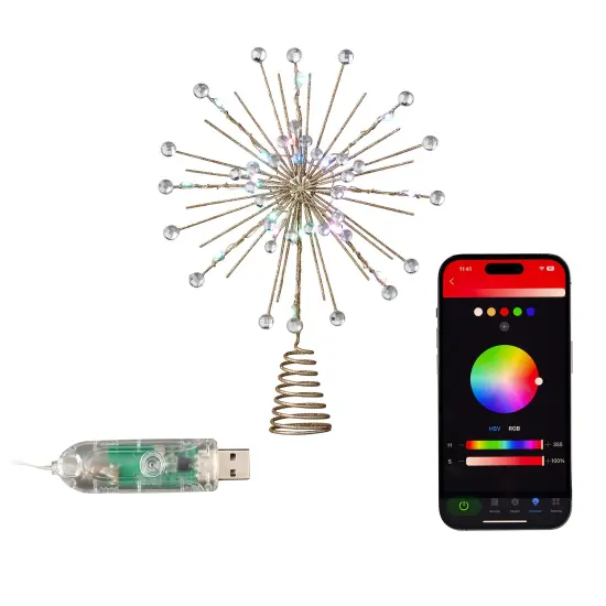 Christmas Vivvi App-Based 8" StarBurst Tree Topper {1}