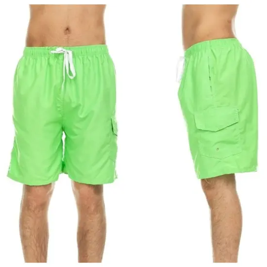 Wuhou Mens Swimming Trunk 6 PC Green {4}