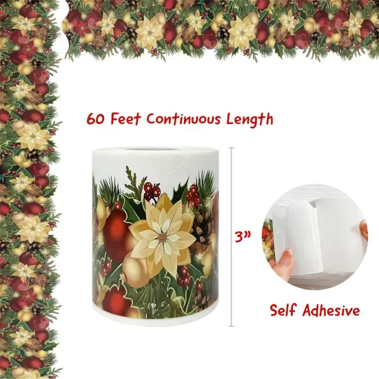 Wrapables 60 Feet Bulletin Board Borders, Adhesive Decorative Trim Stickers, Christmas Foliage {2}