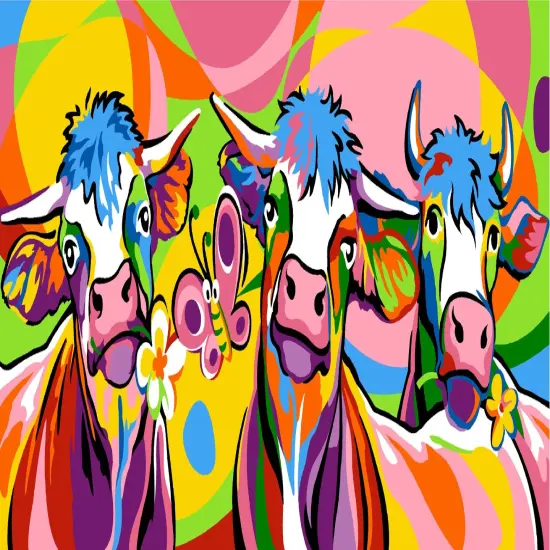 Needlepoint canvas for halfstitch without yarn The Cows SE934.02 Seg De Paris Printed Tapestry Canvas {1}