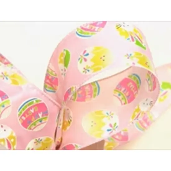 Pink Decorated Easter Egg Ribbon 2.5" x 10 Yards {5}