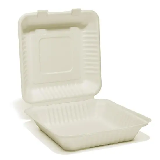 Molded Fiber Hinged Lid Containers 9 '' 6 '' 3 1/4 '' {3}