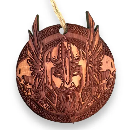 Nordic Viking - Raw Cedar Ornament {1}