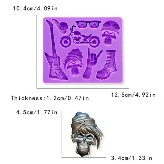 Metal / Biker Silicone Mold {2}