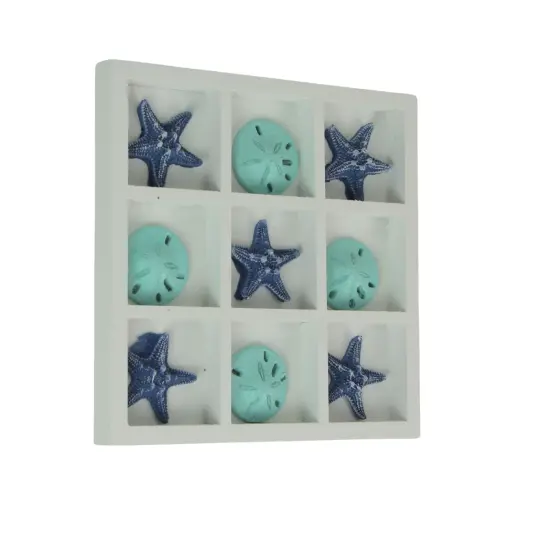 Blue Sand Dollar and Starfish Tic-Tac-Toe Game &ndash; Beach-Themed Accent Piece {3}