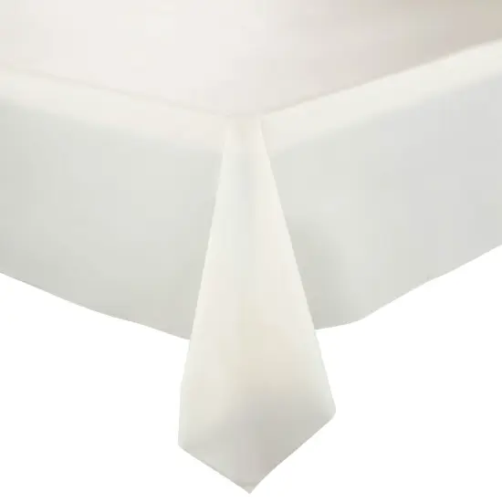 Ivory Rectangular Disposable Plastic Tablecloths - 54" x 108" (96 Tablecloths) {1}