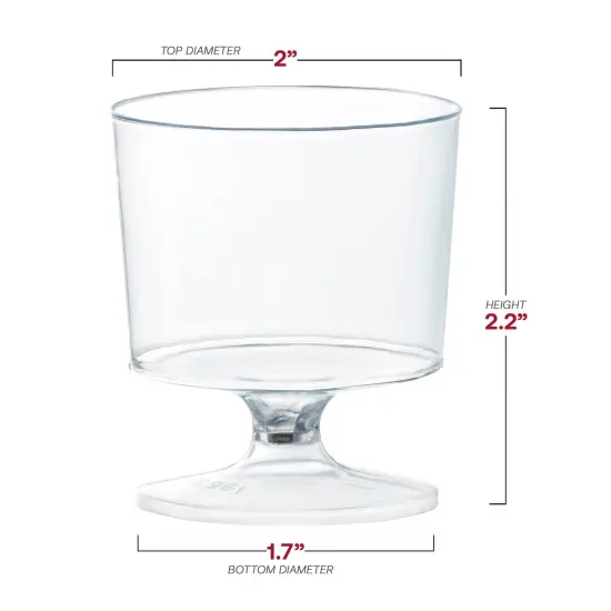 Clear Round Plastic Disposable Mini Wine Glasses - 2 oz. (480 Glasses) {3}