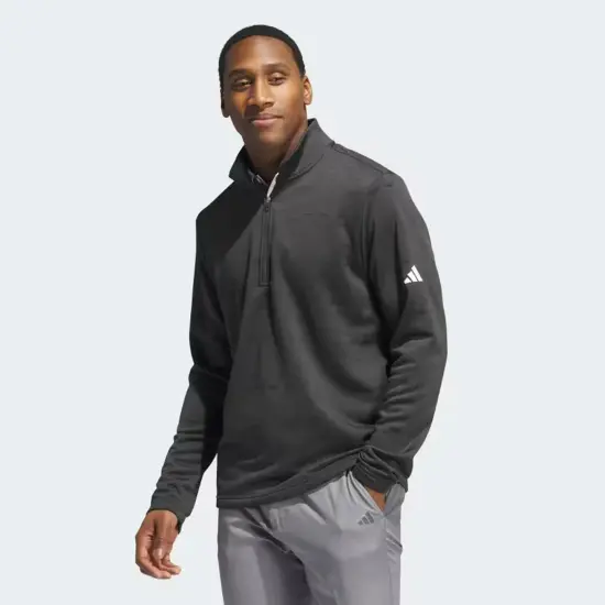 Adidas&reg; Ultimate Textured Quarter Zip Pullover Black {4}