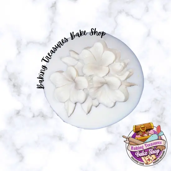 Plumeria With Leaves Silicone Mold {3}