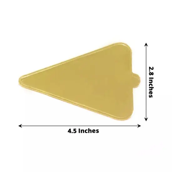 50 Gold 5 in Metallic Triangle Mini Cake Boards Disposable Dessert TRAYS Party {4}