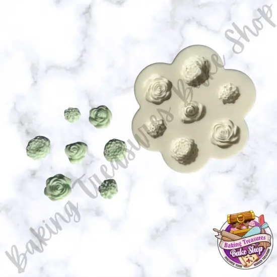 Roses & Cempas&uacute;chil Flower Silicone Mold {2}