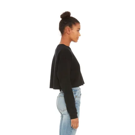 Bella + Canvas&reg; Ladies Cropped Fleece Crew BRICK {5}