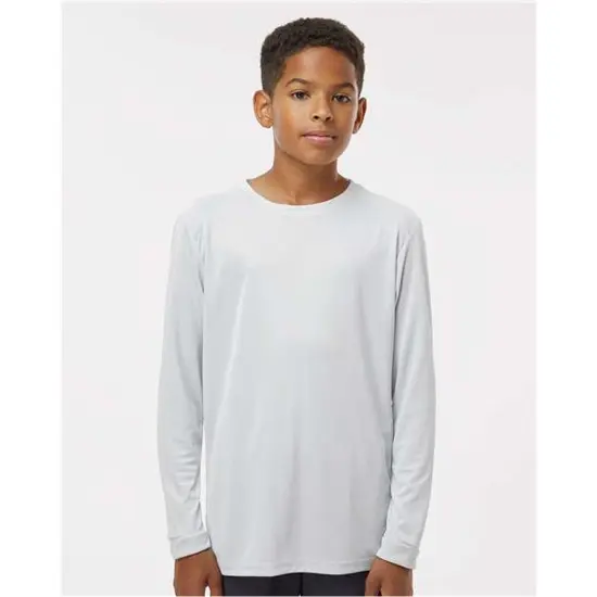 Paragon&reg; Youth Long Islander Performance Sleeve T Shirt Aqua Blue {3}