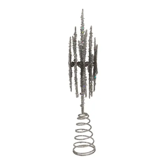 Kurt Adler 13-Inch Plastic Silver Glittered Snowflake Tree Topper {2}