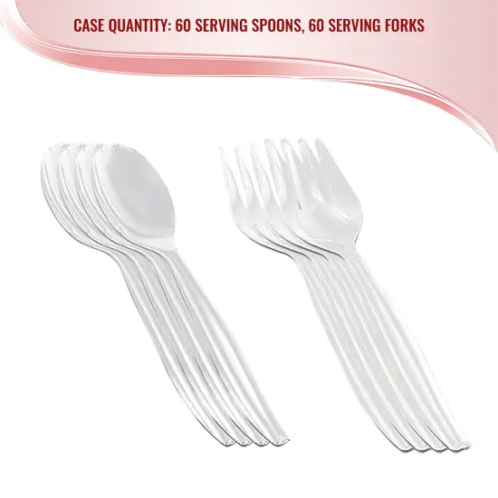 Clear Disposable Plastic Serving Flatware Set (150 Pairs) {5}
