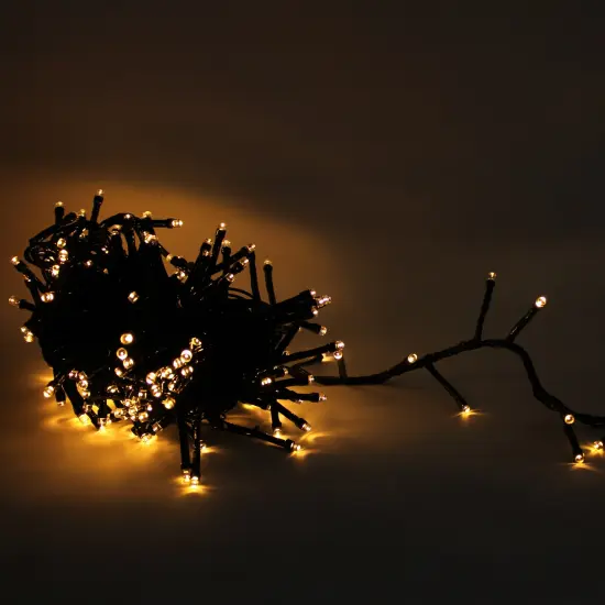 Perfect Holiday 240 LED Cluster Lights Black Wire Warm white {1}