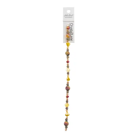 Crystal Lane DIY 7" Mixed Designer Glass Bead Mix Strand Orange & Yellow Mix {2}