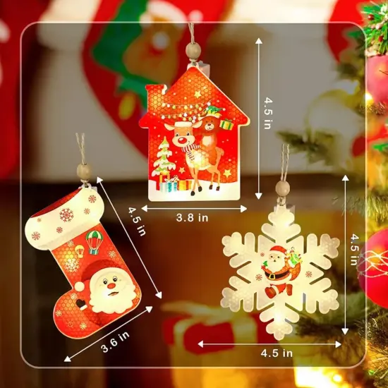 Kitcheniva LED Christmas Tree Hanging Decoration Light Ornaments 3 Pcs {2}