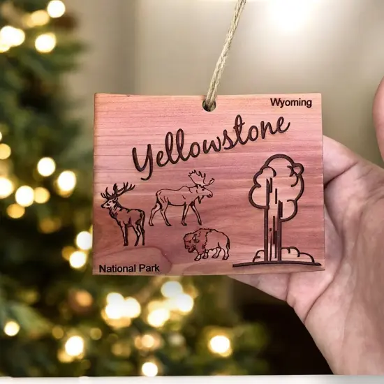 Yellowstone National Park WY - Cedar Ornament {5}
