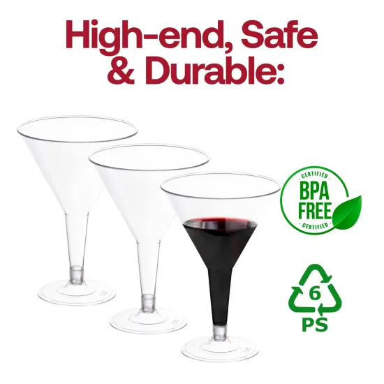 Clear Plastic Martini Glasses - 6 oz. (192 Glasses) {4}