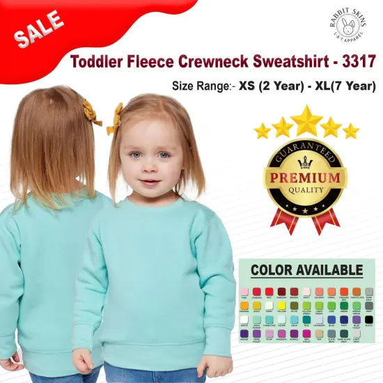 Rabbit Skins&reg; Toddler Fleece Crewneck Sweatshirt - 3317 Saltwater {2}